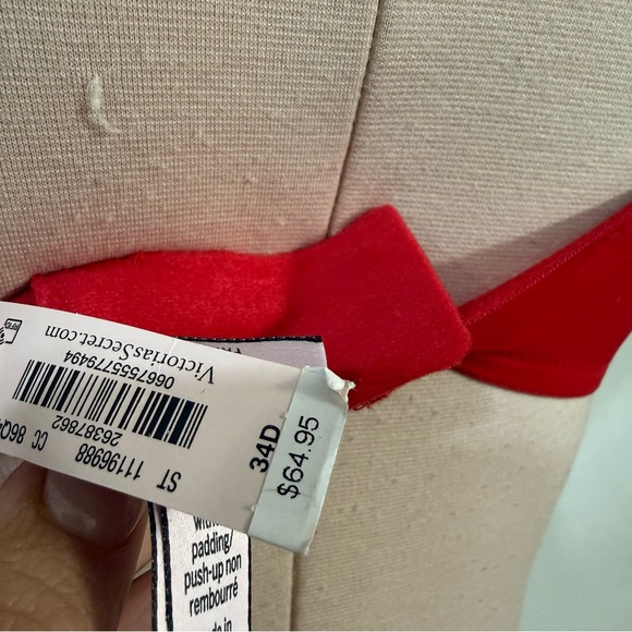 Victoria’s Secret Bling Rhinestone Bra 34D Red - Picture 6 of 6